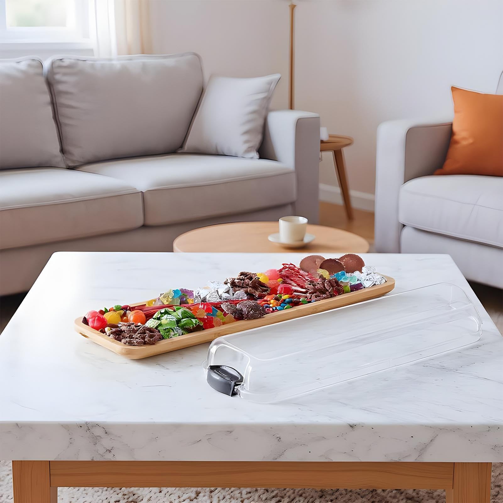 Pequeñas Tablas de charcutería, Plato Rectangular de Madera con Tapa, Tablas de Servir portátiles para Fiestas, Navidad, Restaurante, Picnic, Vacaciones, Piscina, Cocina, bufé, Camping y