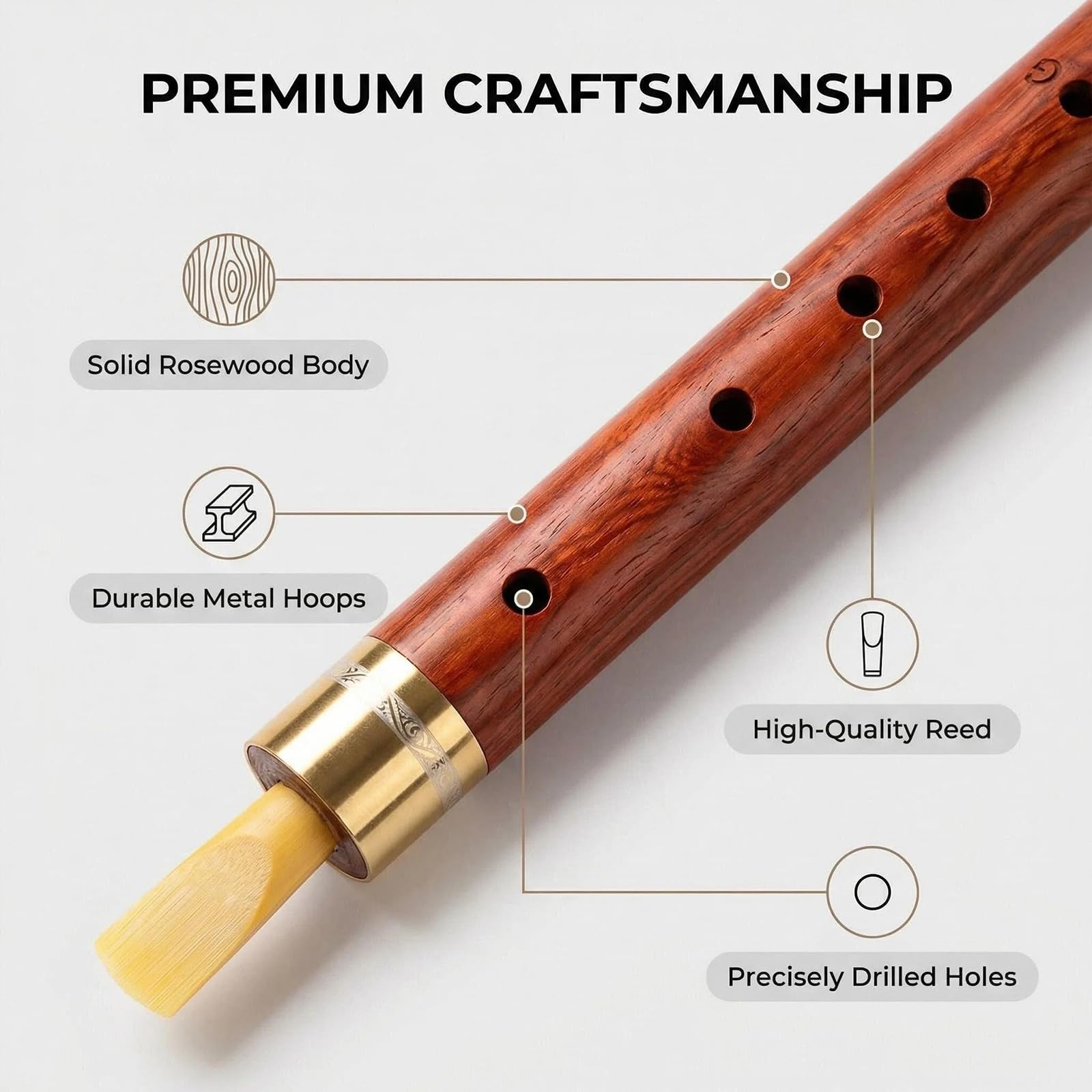 Flauto Bili in Palissandro, Strumento a Fiato per Principianti, Flauto Tradizionale Cinese, Strumento Musicale Cinese, Esibizioni Culturali, Regalo per Musicisti D