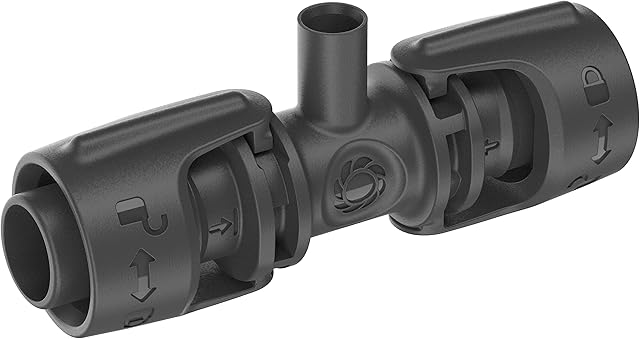 Gardena System Micro-Drip trójnik do dysz rozpylających: Połączenie rur 13 mm i dyszy rozpylającej, aut. nawadnianie roślin, tech. połączeniowa Quick and Easy, możliwość pon. użycia (13206-20)