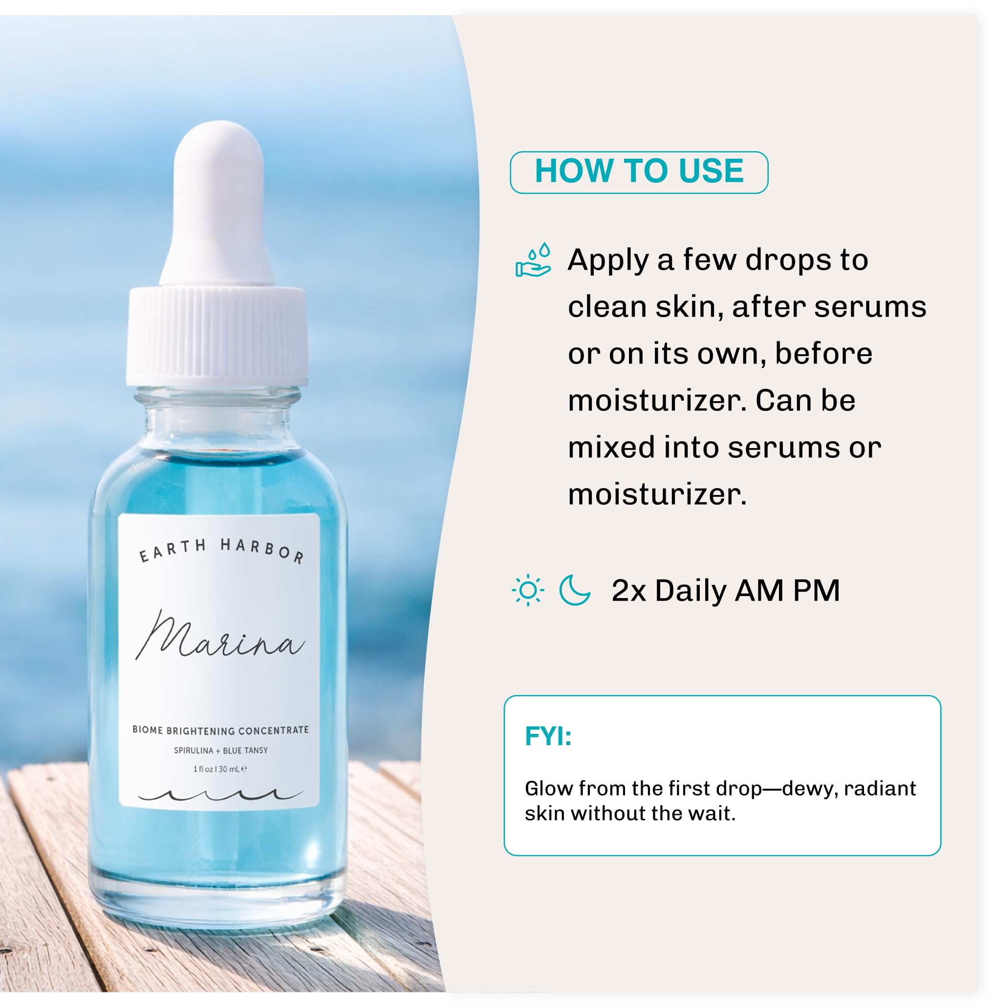 Earth Harbor MARINA Brightening Serum Ampoule with 12 Botanical Actives