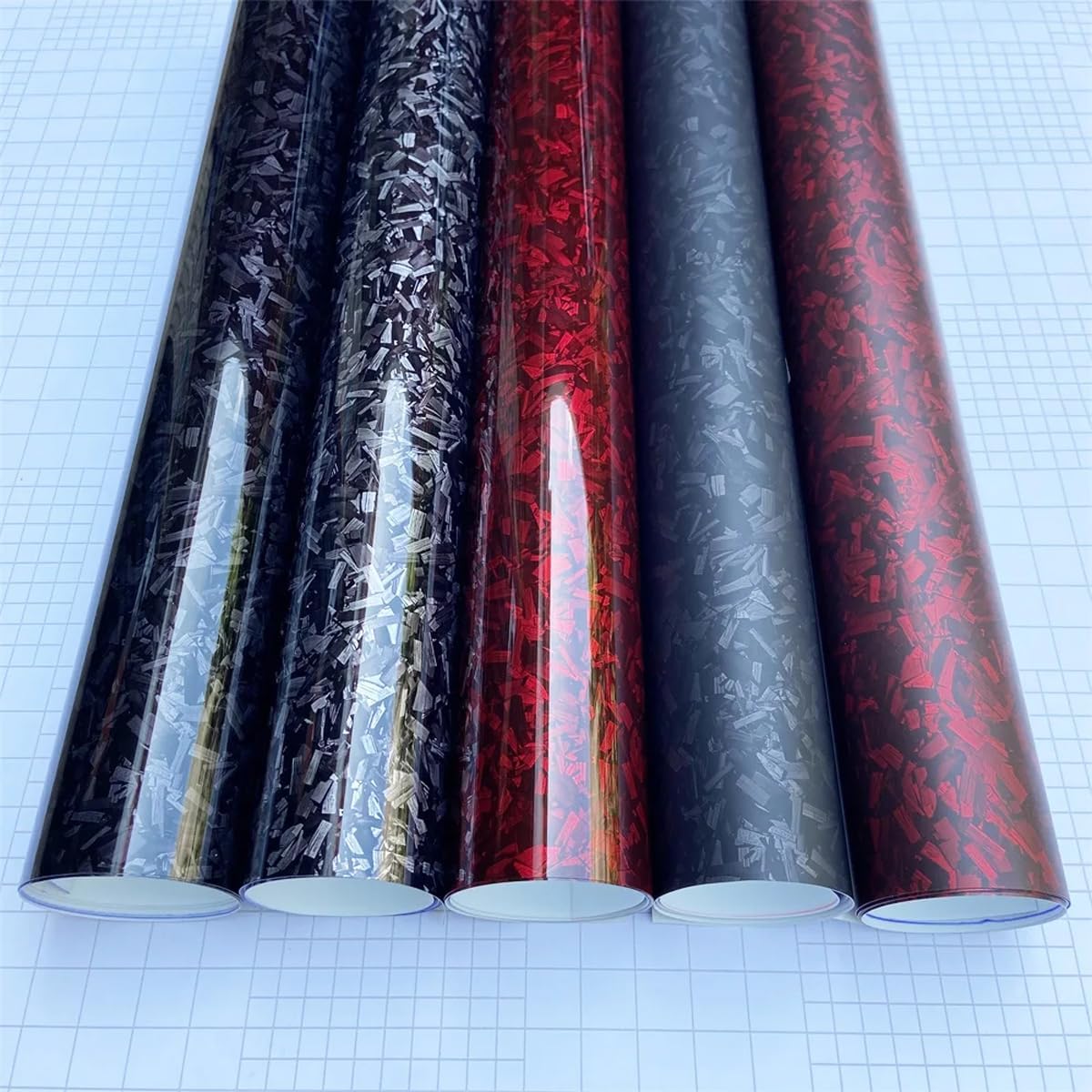 Queenbox 1.6ft x 5ft Forged Carbon Fiber Car Vinyl Wrap Roll Self Adhesive Auto Sticker DIY Film Sheet, Matte Black