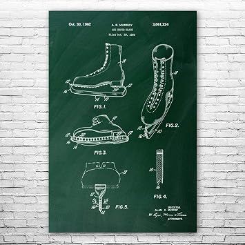 Figure Skate Patent Print Poster 8x10 Ice Skate Decor, Gym Art, Sports Gifts, Bedroom Wall Art, Ice Skating Gifts, Gift For Coach