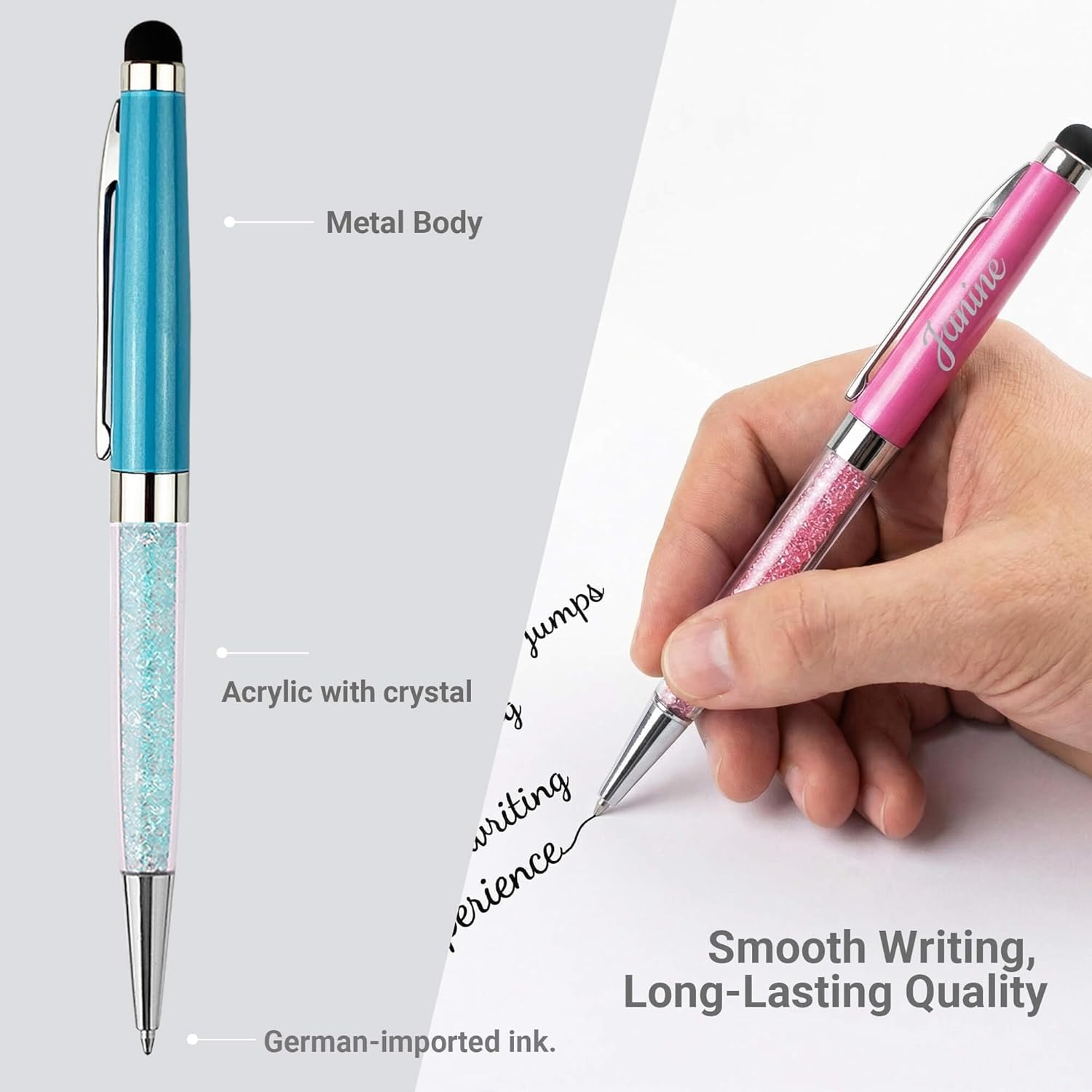 Yastar Custom Name Pens, Personalized Ballpoint Pen with name Stylus Pens, Ballpoint pens, Gift Pen for Business Christmas, Graduation, Anniversary, Office 12pcs/Pack