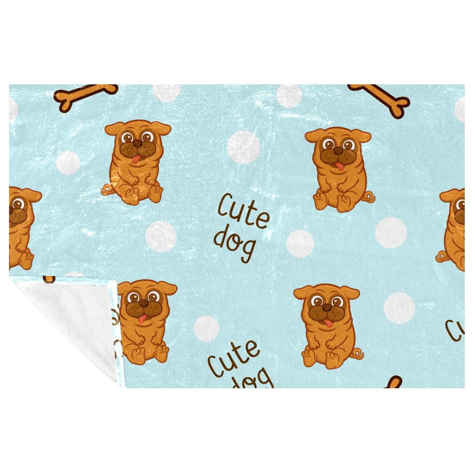 Couverture chaude imprimé chien plaid compact 150x100 cm