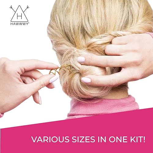 Miniatura 2 de Hawwwy 12 piezas para hacer moños de pelo, fácil y rápido, herramienta de moño pequeño, kit de cabello corto o fino, para mujeres y niñas, niños