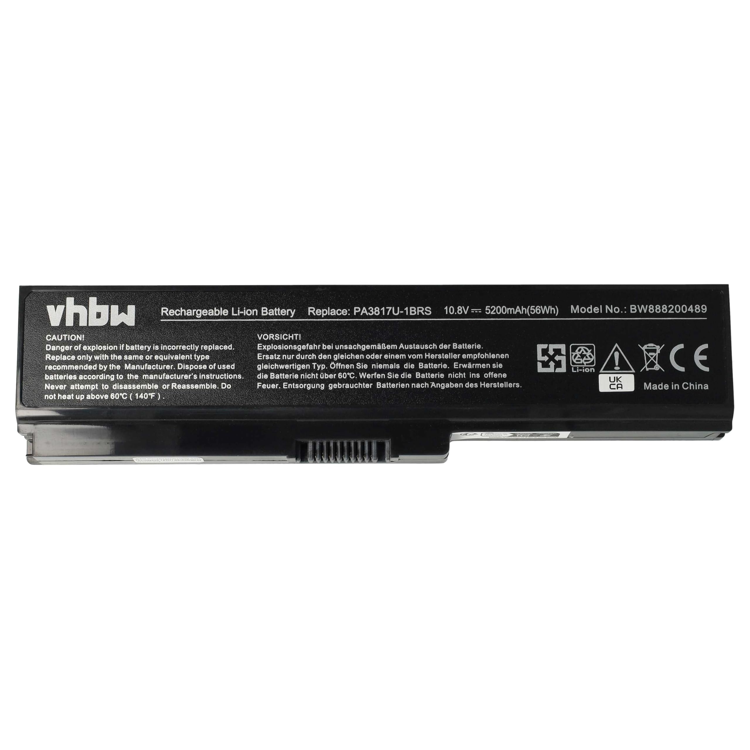 Vhbw Akku Für Toshiba Satellite L745, L750 – 5200 MAh, 10,8 V, Kompatibel Mit PA3817U-1BAS