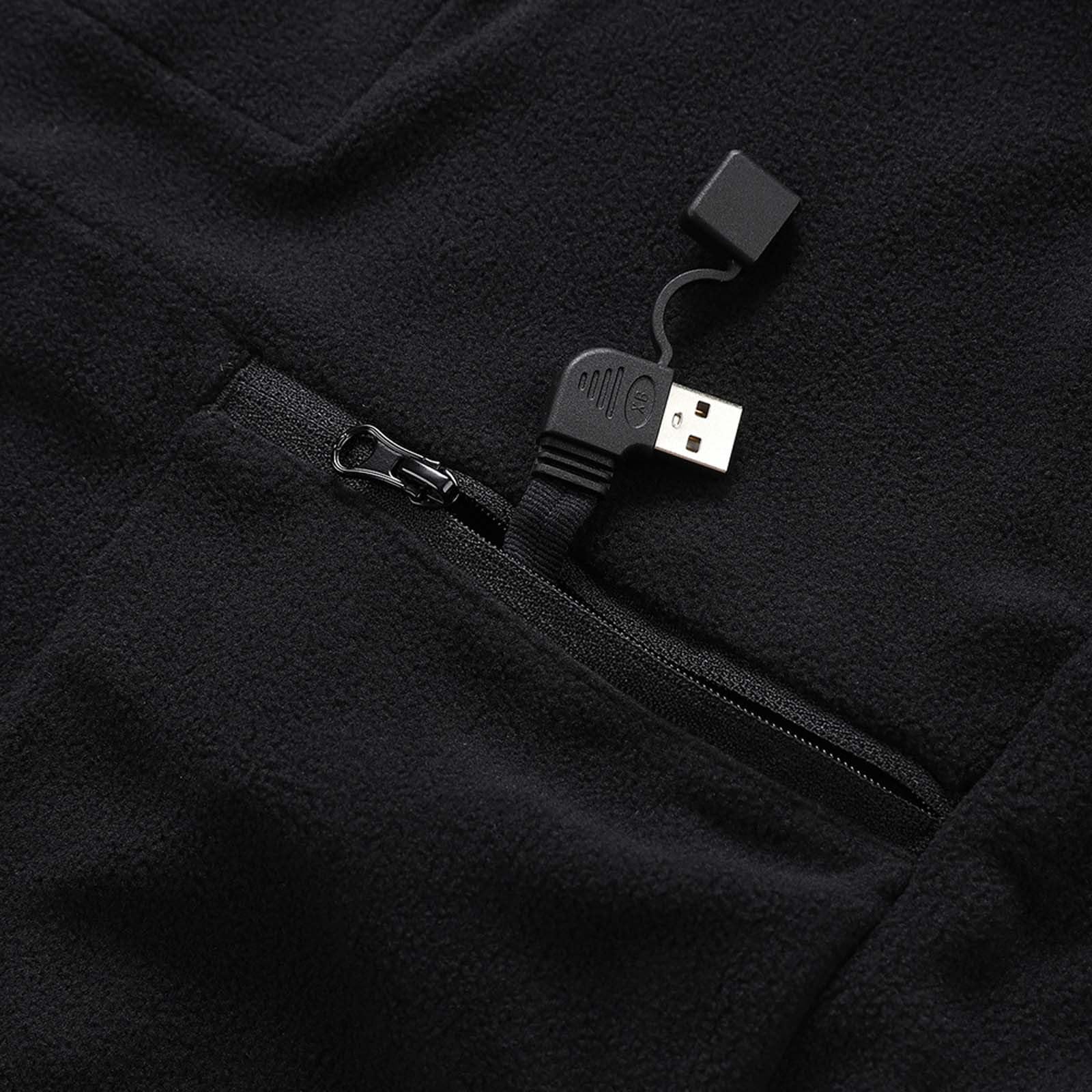 Veste chauffante pour garçons avec chargement USB, manteau doublé en polaire chaude pour temps froid, activités de plein air, manteaux d'hiver pour enfants et jeunes à capuche