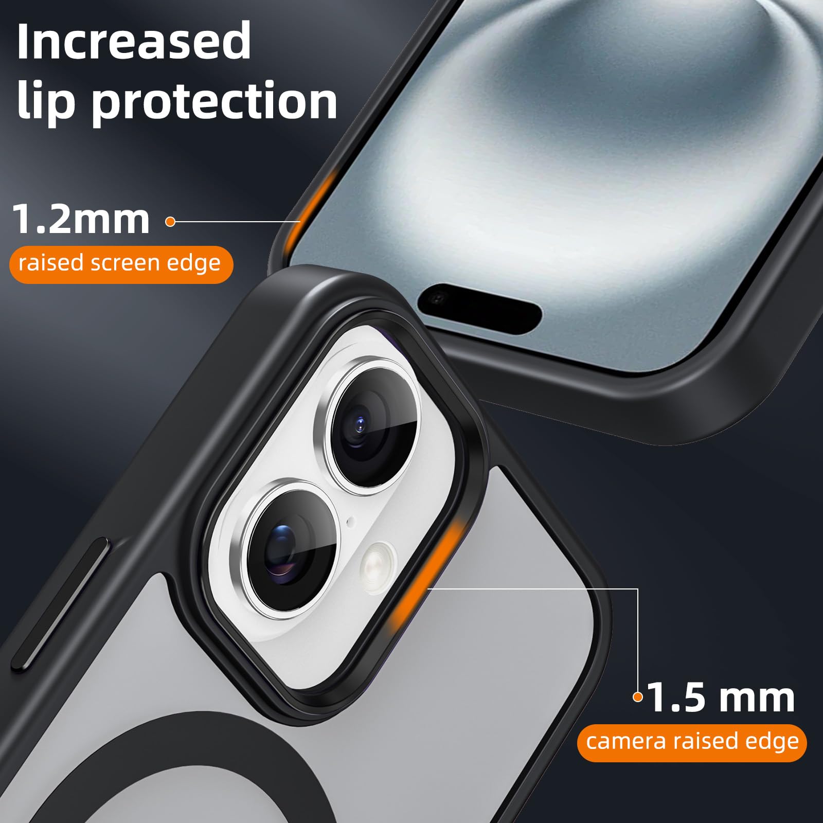 Pnakqil Magnetyczne etui na Apple iPhone 16 ze smyczą, kompatybilne z MagSafe, półprzezroczyste przezroczyste twarde etui z PC ze sznurówką na ramię regulowany odporny na wstrząsy futerał z