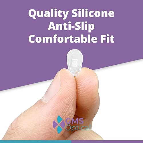 Miniatura 5 de GMS - Almohadillas de silicona para soporte de anteojos en la nariz con forma simétrica, 10, 2