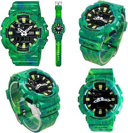 Amazon グリーン 緑 G Shock G Lide 気圧防水 マーブルパターン アナデジ プラベルトウォッチ メンズ Gax 100mb 3a Gax 100mb 4a Gax 100mb 3a ブラック グリーンマーブル 時計玩具 キャラクター時計 おもちゃ