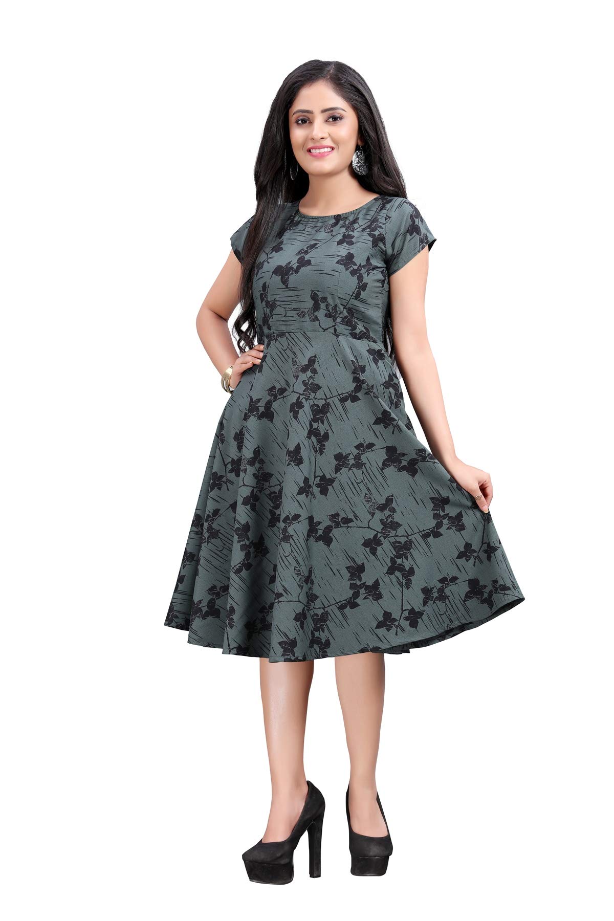 New Ethnic You Womens Knee Length Skater Dress Frk186