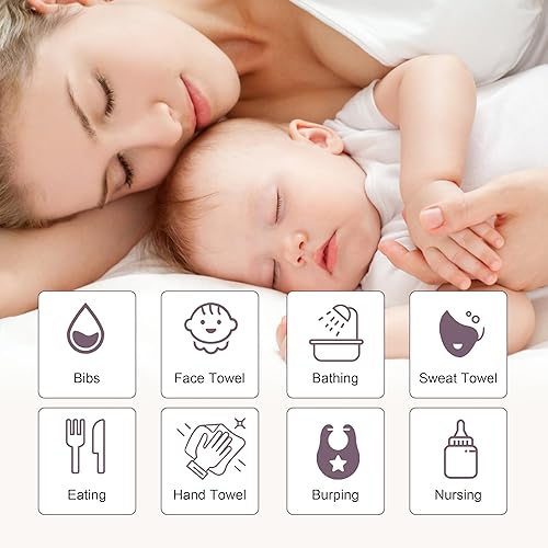 Miniatura 3 de Ease Cubs Paños de muselina para eructos, grandes, 100% algodón, para niños y niñas, artículos esenciales para bebés, extraabsorbentes y suaves,