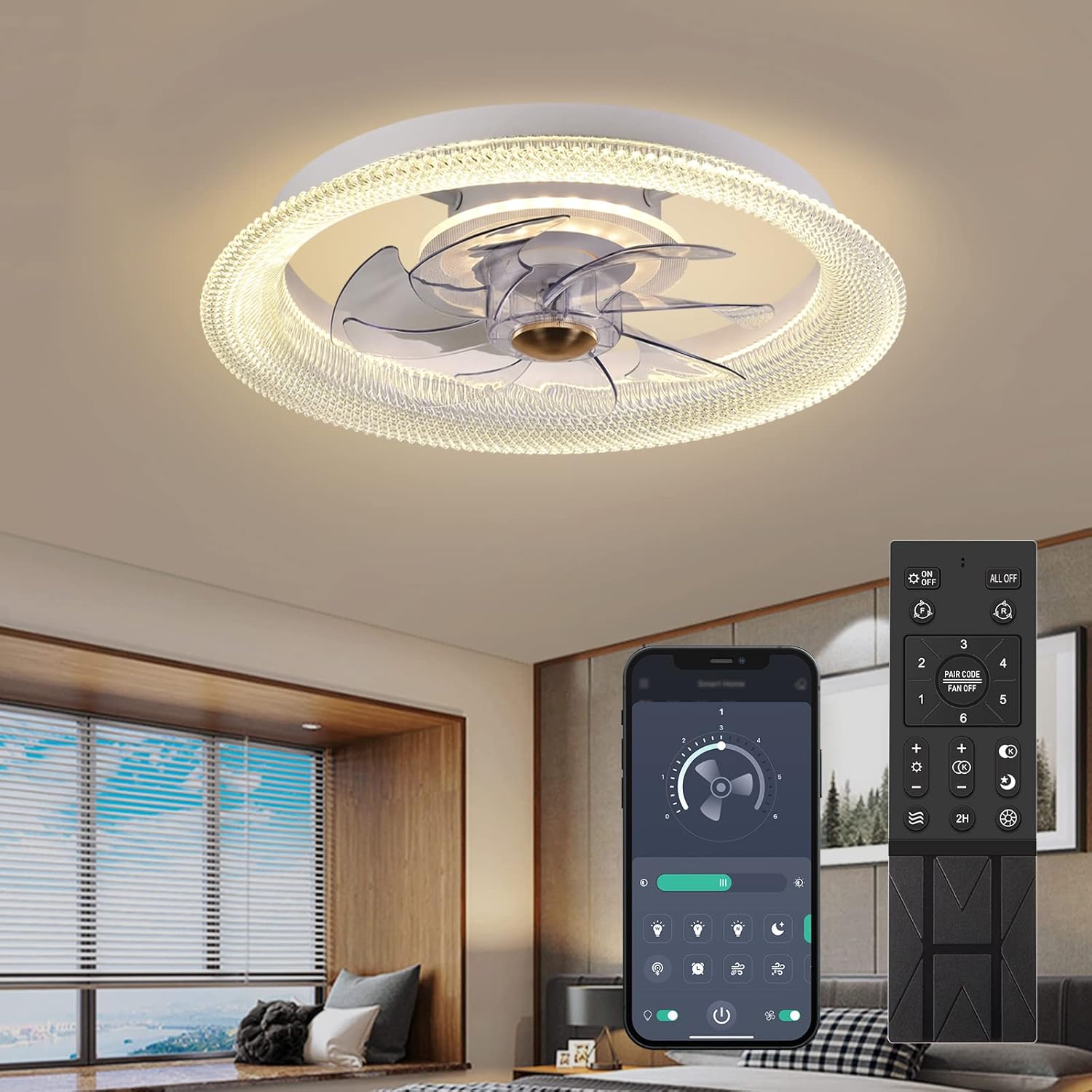 Buy 2022 Upgraded Fszdorj Ceiling Fan F099 White Ceiling Fans with