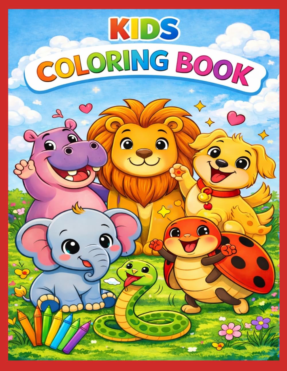 KIDS COLOURING BOOK: Fun & Easy Animal Adventures for Kids