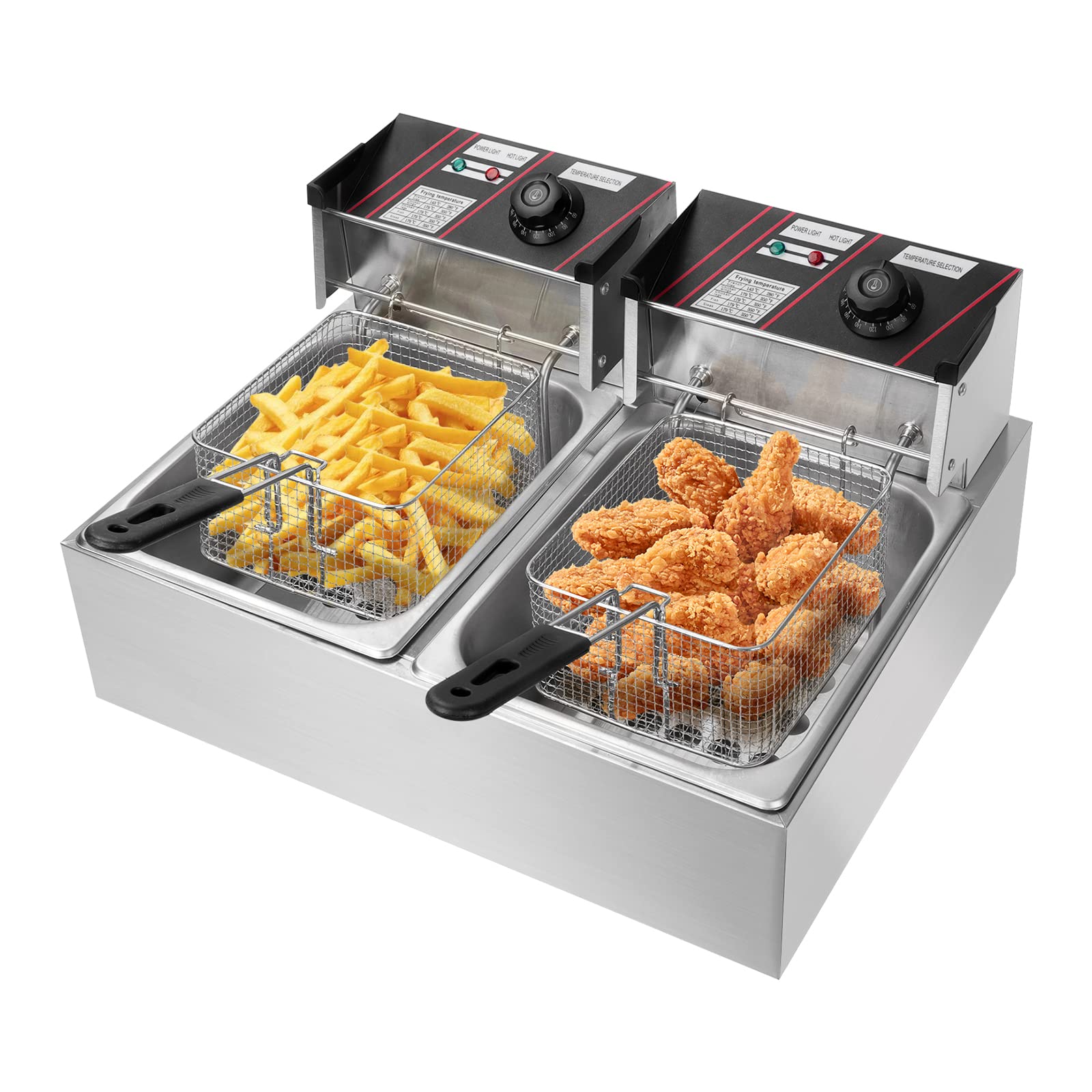 Amazon.co.jp: BriSunshine 電気フライヤー 業務用 二槽式 12L  