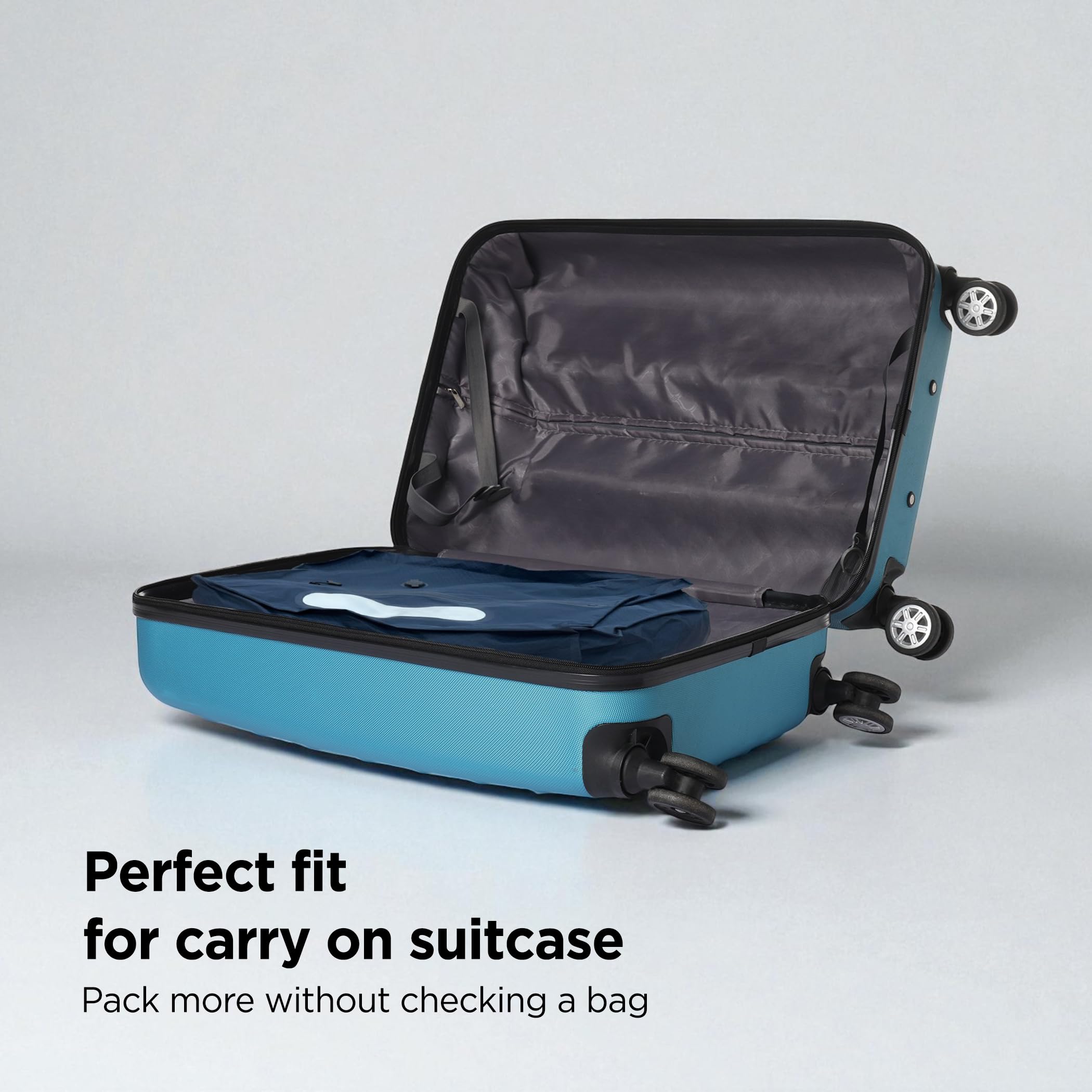 Vakuumbeutel für Kleidung Reisen – TSA-konform Airless PacPro 48L, Handgepäck-Kompressionsverpackungswürfel für Gepäck und Rucksäcke, pumpenfreies Luftventil (groß, 2 Stück)