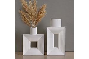 CEWOR White Ceramic Vase Set: Boho Decor for Rustic Home