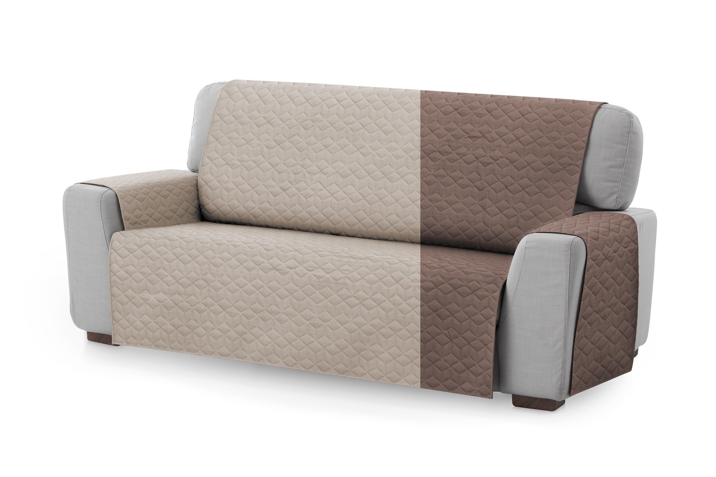 Textilhome - Copridivano 2 Posti CIRCUS - Copri Divano Protector trapuntato per Cani/Gatti. Colore Beige