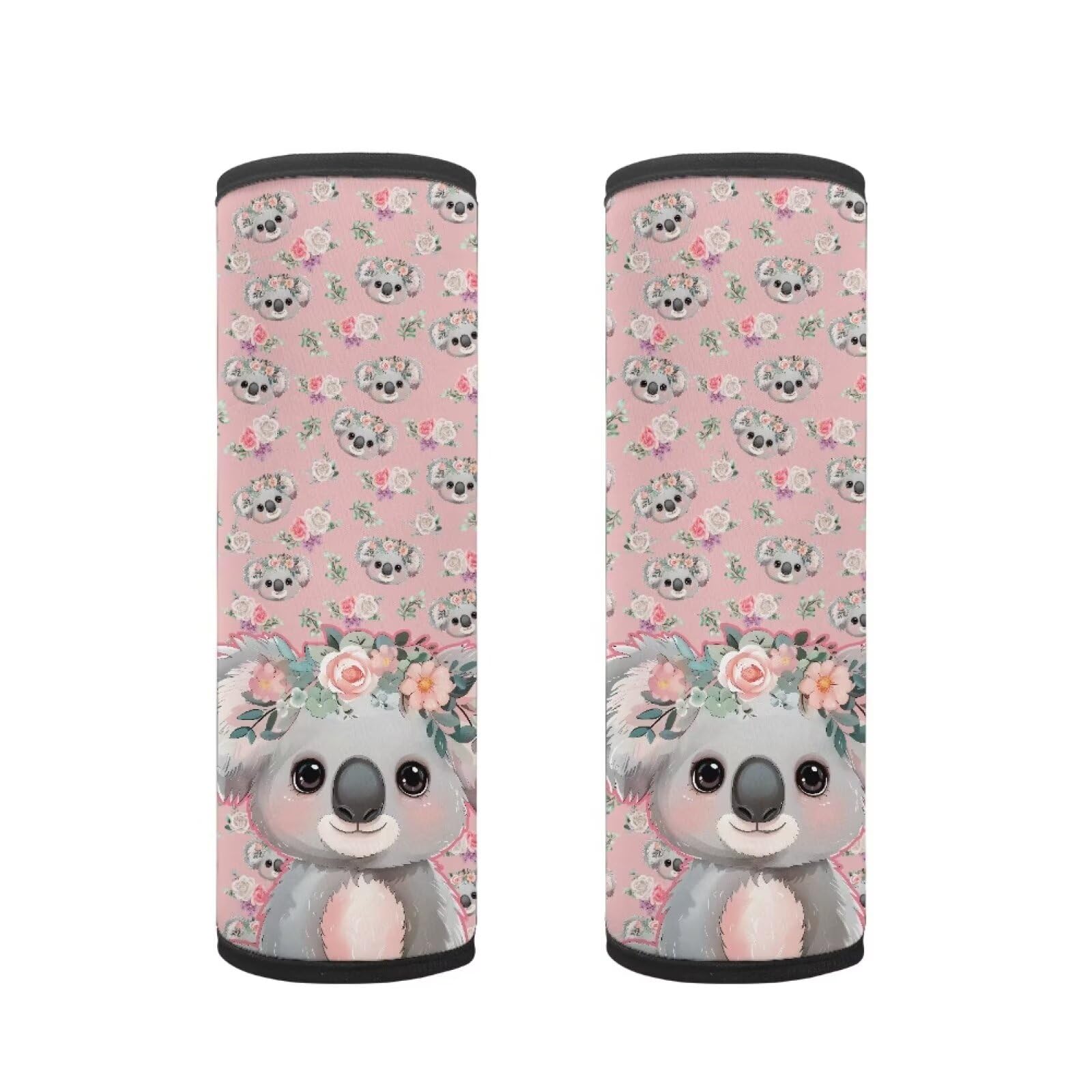 Biyejit Koala Flowers 2 Pieces Car Seat Strap Covers Soft Seat Belt Pads Cover for Kids Car Seat Straps Shoulder Pads Infant Stroller Strap Covers Seat Safety Belt Cushion for Boy Girls