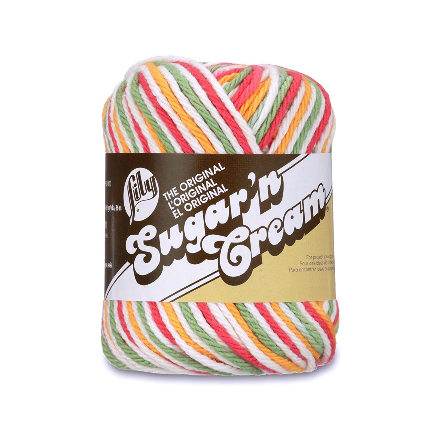 Lily Sugar'N Cream Mango Madness Garn – 6 Packungen mit 57 g – Baumwolle – 4 Medium (Kammgarn) – 95 Meter – Stricken/Häkeln