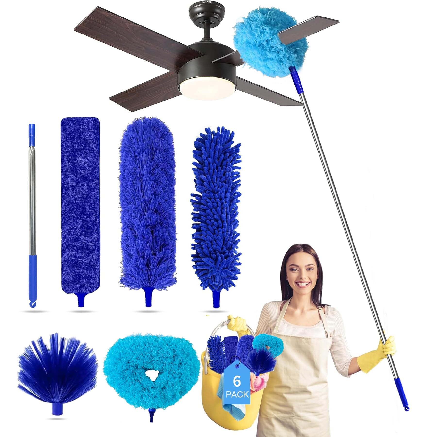 Tiumso Microfiber Duster Kit - 100" Extension Pole -9 Tiumso Microfiber Duster Kit - 100" Extension Pole -9
