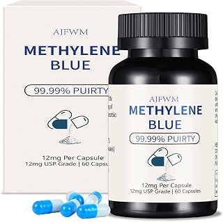 Methylene Blue Pharmaceutical Grade Supplement with 60 Capsule, Third-Party Tested Includes Nano Liquid Gold, Methylene Blue USP Grade, No Formaldehyde