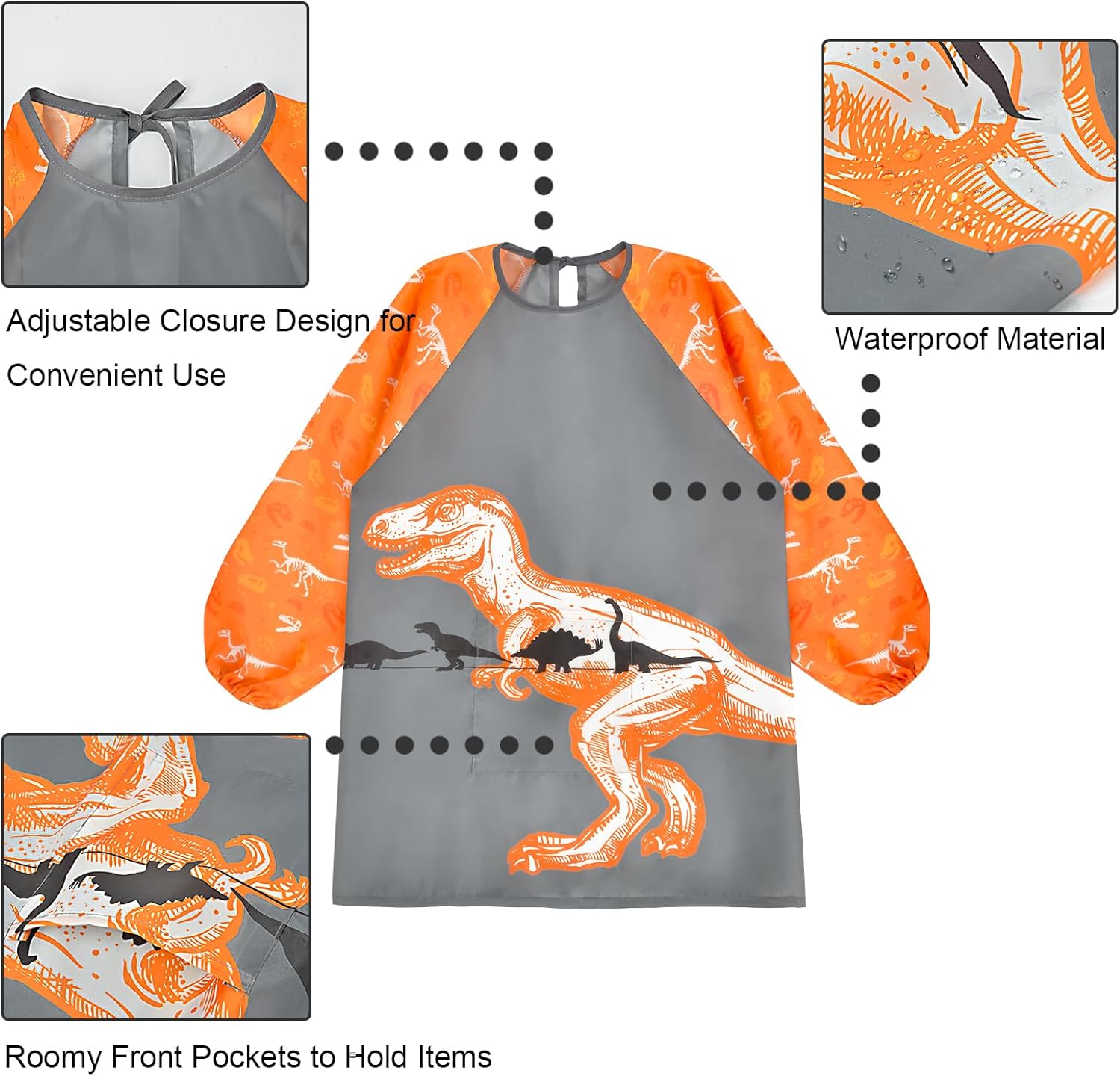 Sylfairy Kids Art Smocks for Painting, Waterproof Artist Rainbow Unicorn Aprons Paint Smocks Toddler Apron Smock for Child