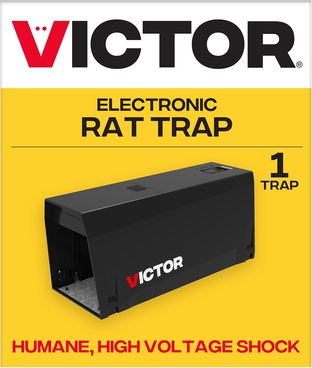 Electronic Rat Trap 1-Pack, Indoor Humane Electric Rodent Killer | LED Battery Indicators, No Touch No See Design, Kills up to 35 Rats per 4 AA Battery Set