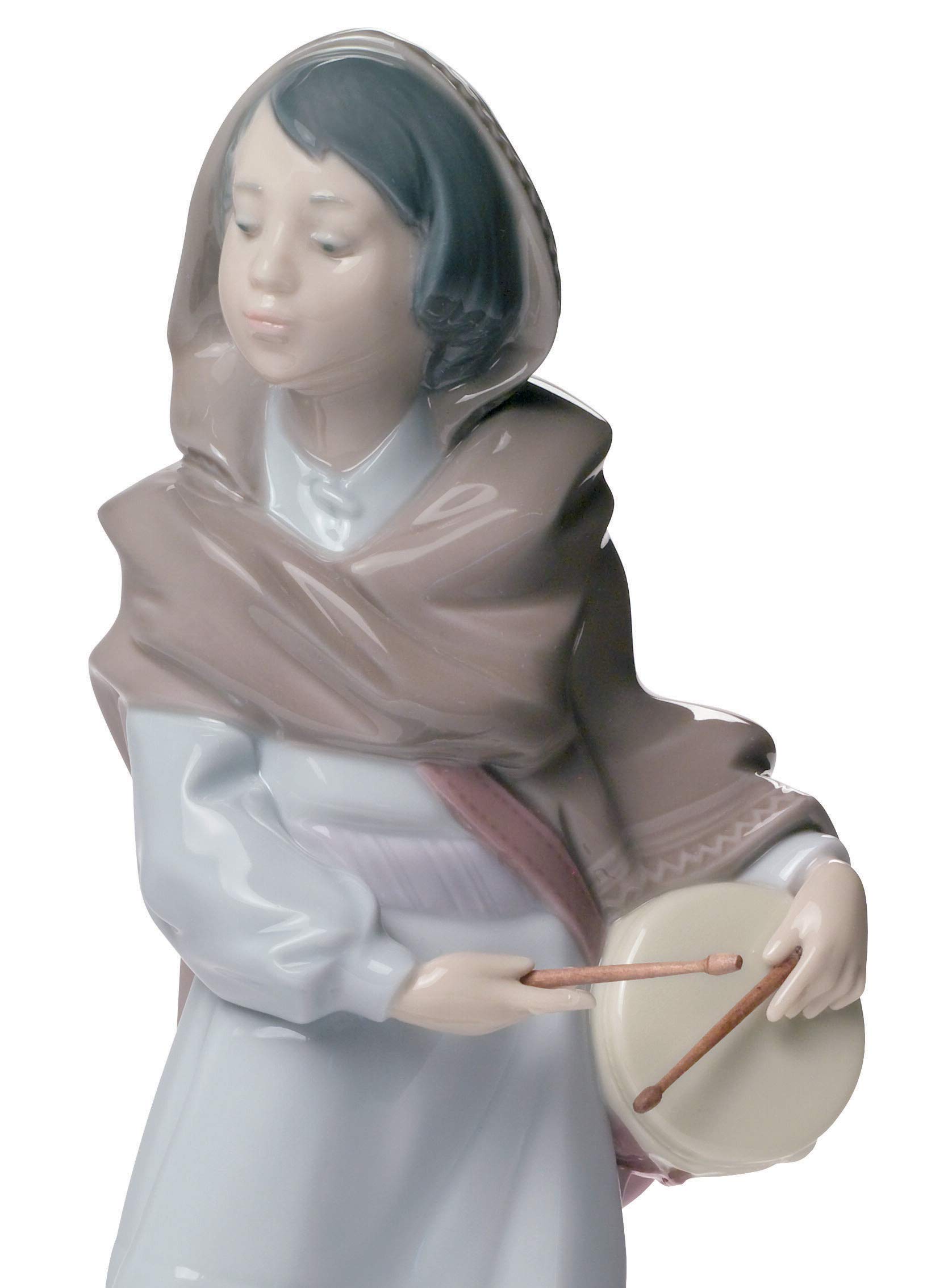 LLADRÓ Figurka do szopki bożonarodzeniowej kij bębnowy bębnowy bębnowy Porcelana.