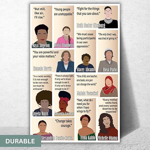 Miniatura 4 de Inspirational Quotes Wall Art, Empowered Women Art Print Decor Gifts for Home Office Classroom, Women Leader Feminist Poster - 11x17, LAMINATED - No