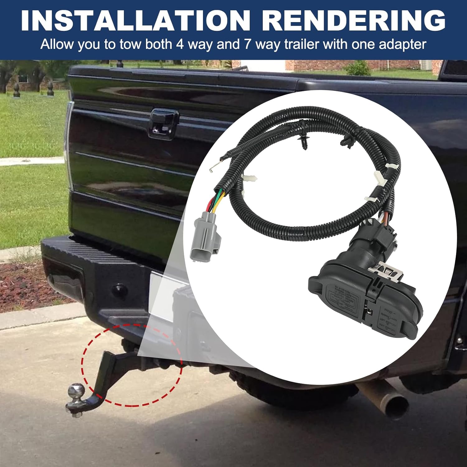 DICMIC Trailer Hitch Tow Wiring Connector Harness Kit Compatible with 2015-2019 Ford Transit-150, Transit-250, Transit-350, Transit-350 HD Vans Replace# CK4T-13B576-KE, CK4Z-13A576-B, 9U5Z-14489-MAA