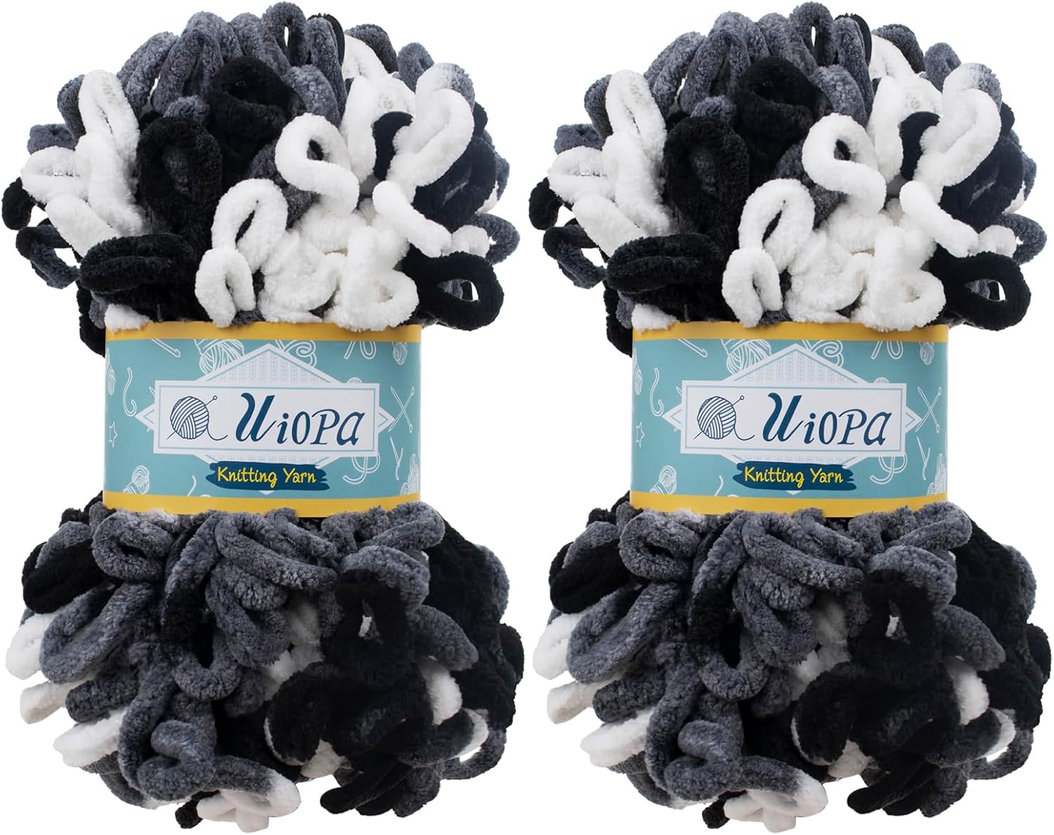 Uiopa Chunky Yarn for Hand Knitting, 2 x 100g Thick Loop Yarn Chunky