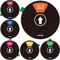 LJSCARE 6-in-1 Office Door Sign: Do Not Disturb, Welcome, In Meeting, Back Soon, Out of Office, Working Remotely - 6 Inch Black Acrylic Privacy Wheel