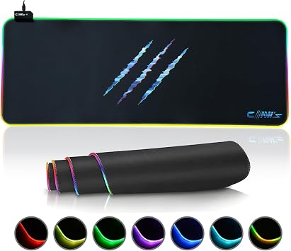 Claw's Raptor 80X30CM Microfiber Surface/Slip-Free Rubber Flooring 360° RGB Seam Xl Mousepad - Black