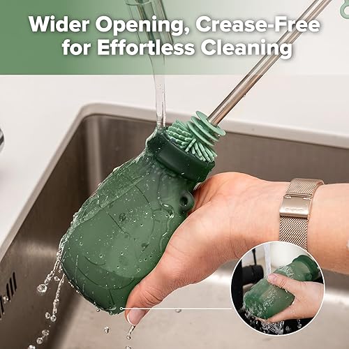 Miniatura 8 de haakaa Bolsa hipopótamo de silicona Bolsas reutilizables para alimentos para bebés, bolsas de alimentos reutilizables, bolsa de silicona de cuello