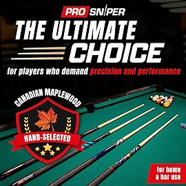 Premium Pool Cue Set | 4 Canadian Maple 58-Inch, 19-Oz Pool Sticks with Low-Deflection Shaft & 4 Extra Chalks | Durable, Pro-Grade Billiard Cue for Home & Bar Play