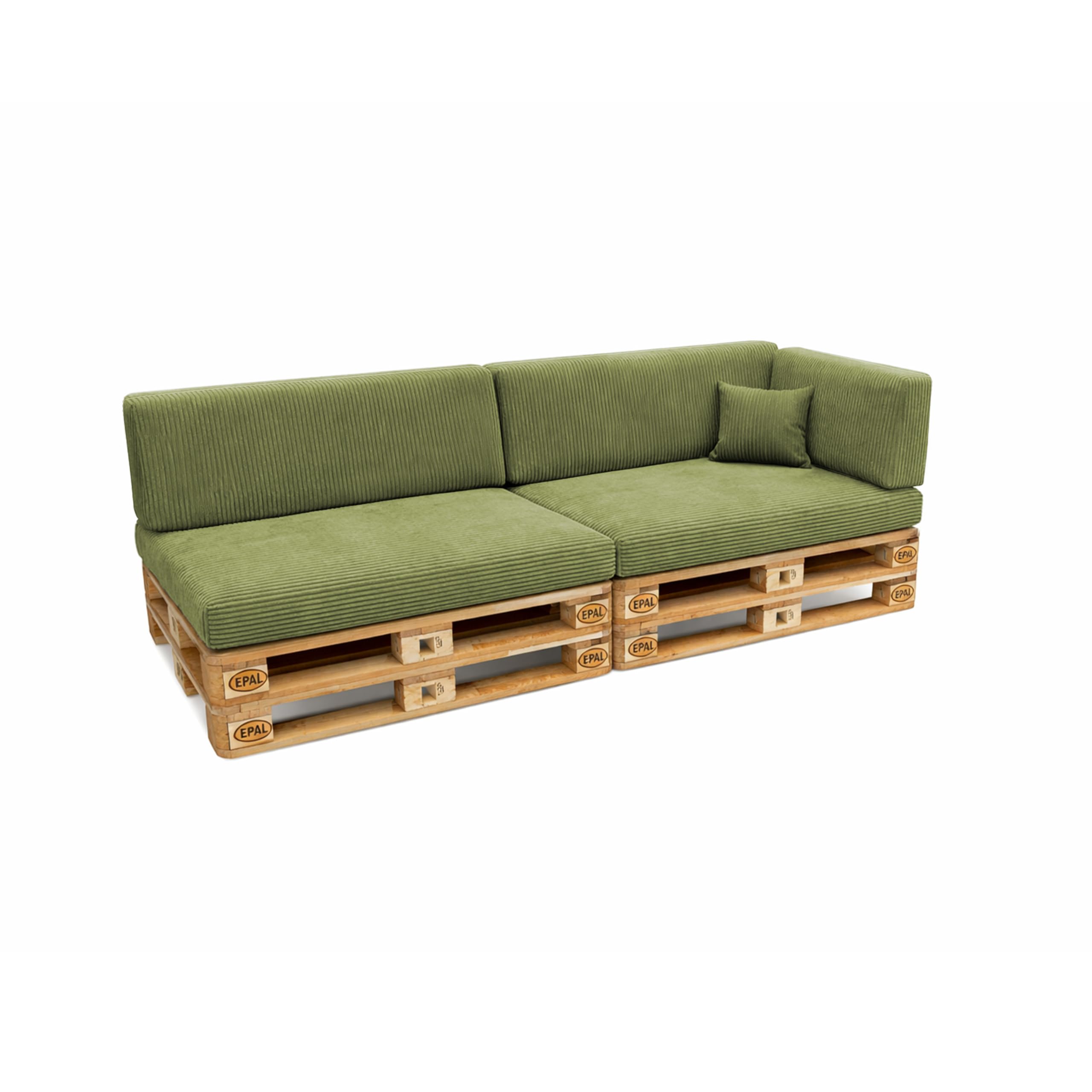POKAR Euro Pallet Seating Set of 2: 1x seat cushion 120x80cm + 1x back cushion 120x40cm, cold foam, removable covers, Home Garden Furniture DIY, indoor outdoor pillow, without pallets, Beige — view 221