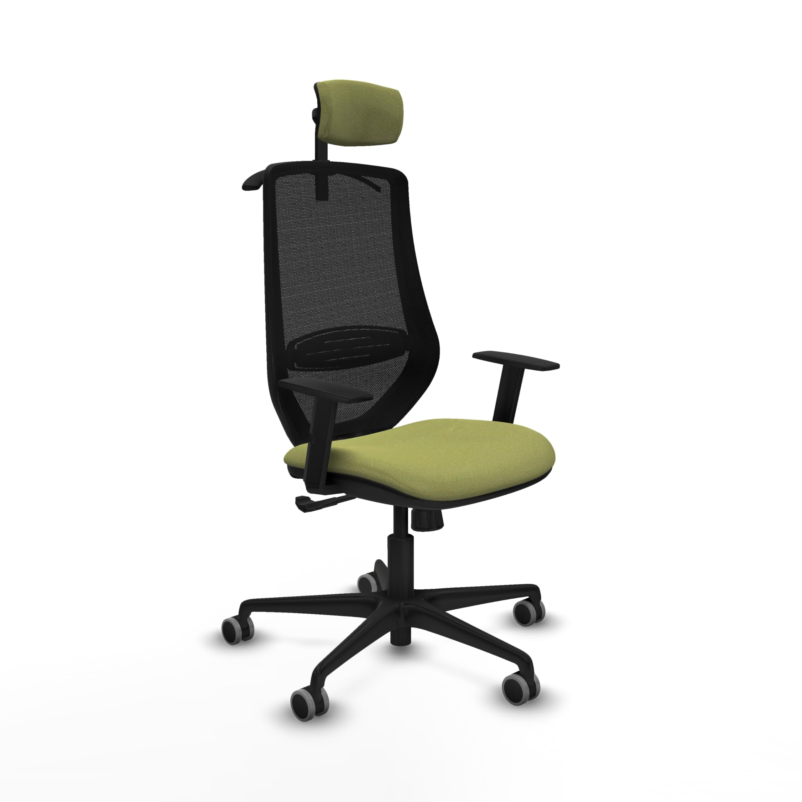 Piqueras y Crespo Silla para Oficina Sencilla Mardos con Respaldo Fijo, cabecero 2D, Apoyo Lumbar 1D, Brazos 1D, Mecanismo sincro 4 Posiciones, Peso máximo 120 Kg, 8 Horas de Uso
