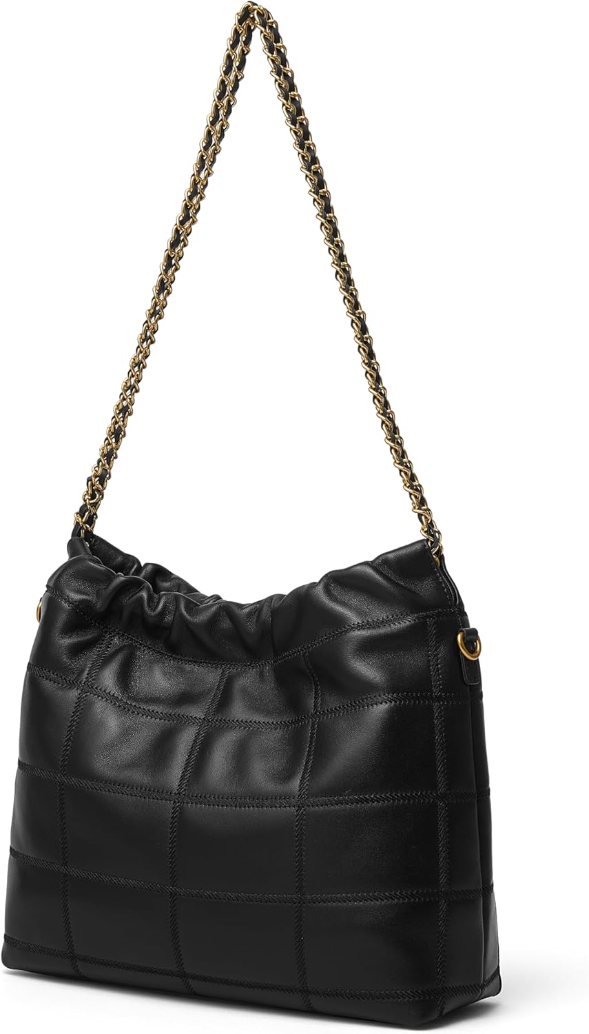 Doris&Jacky Quilted Leather Shoulder Bag for Women, Medium Designer Tote Bag and Soft Lambskin Handbags with Crossbody Strap - Image 8