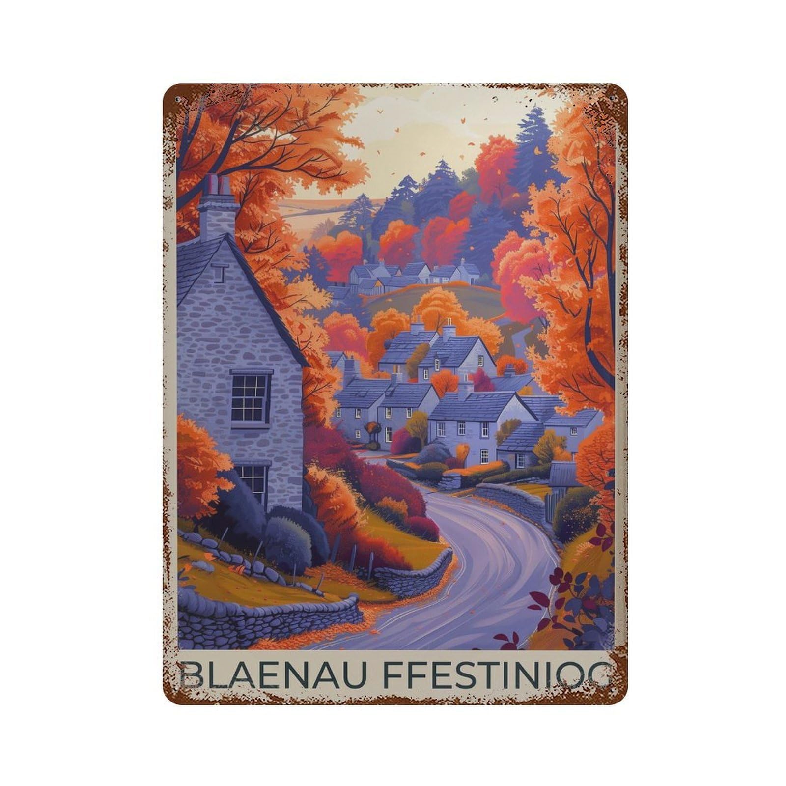 xiaoxiaoshen Blaenau Ffestiniog Snowdonia Wales Wall Decor Art Metal Tin Poster Modern Home Decor Art Home Bar Shop Decorations Vintage Sign 40x30cm