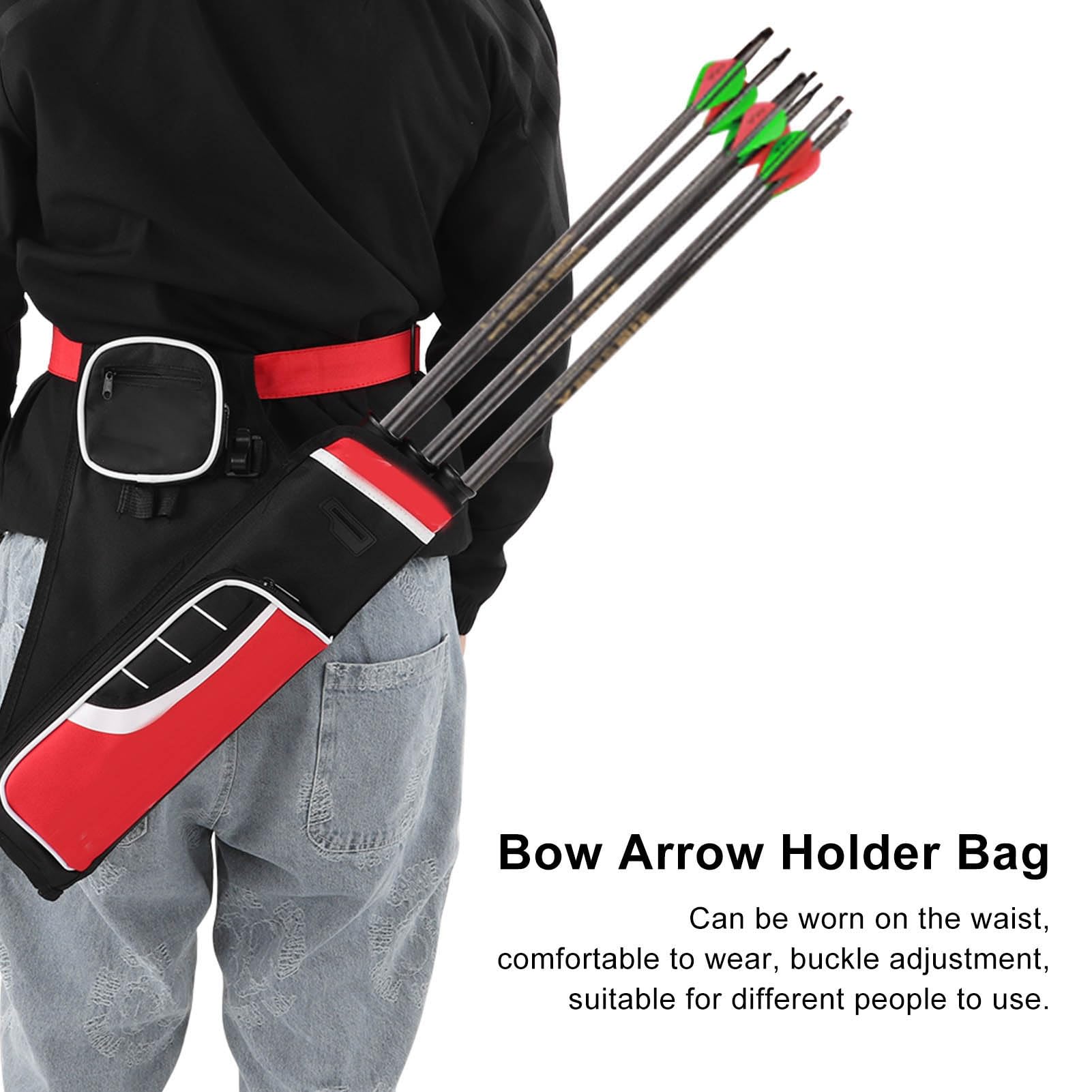 ACOGEDO Multidireccional Portátil y Bolsa de Almacenamiento para Tiro con con Cómodo Diseño de Cintura a Horcajadas, Rojo — view 4