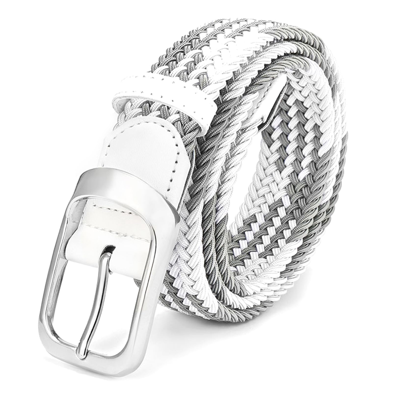 Uoocg Flechtgürtel Elastischer Unisex-Stoffgürtel (3,4 cm) – dehnbarer Polyester-Stretchgürtel geflochten für Damen und Herren | Größe auswählbar‌