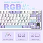 ATTACK SHARK X Ajazz AK820 Pro Mechanical Gaming Keyboard with Knob&TFT Display,Bluetooth 5.1/2.4G Wireless/Type-C Wired 75% Percent Keyboard,5 Sound Absorbing Foams,South RGB,Gift Switch-Purple