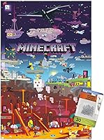 Vista 7 de Trends International Minecraft - Póster de World Beyond Wall con pasadores, 22.375 x 34 pulgadas