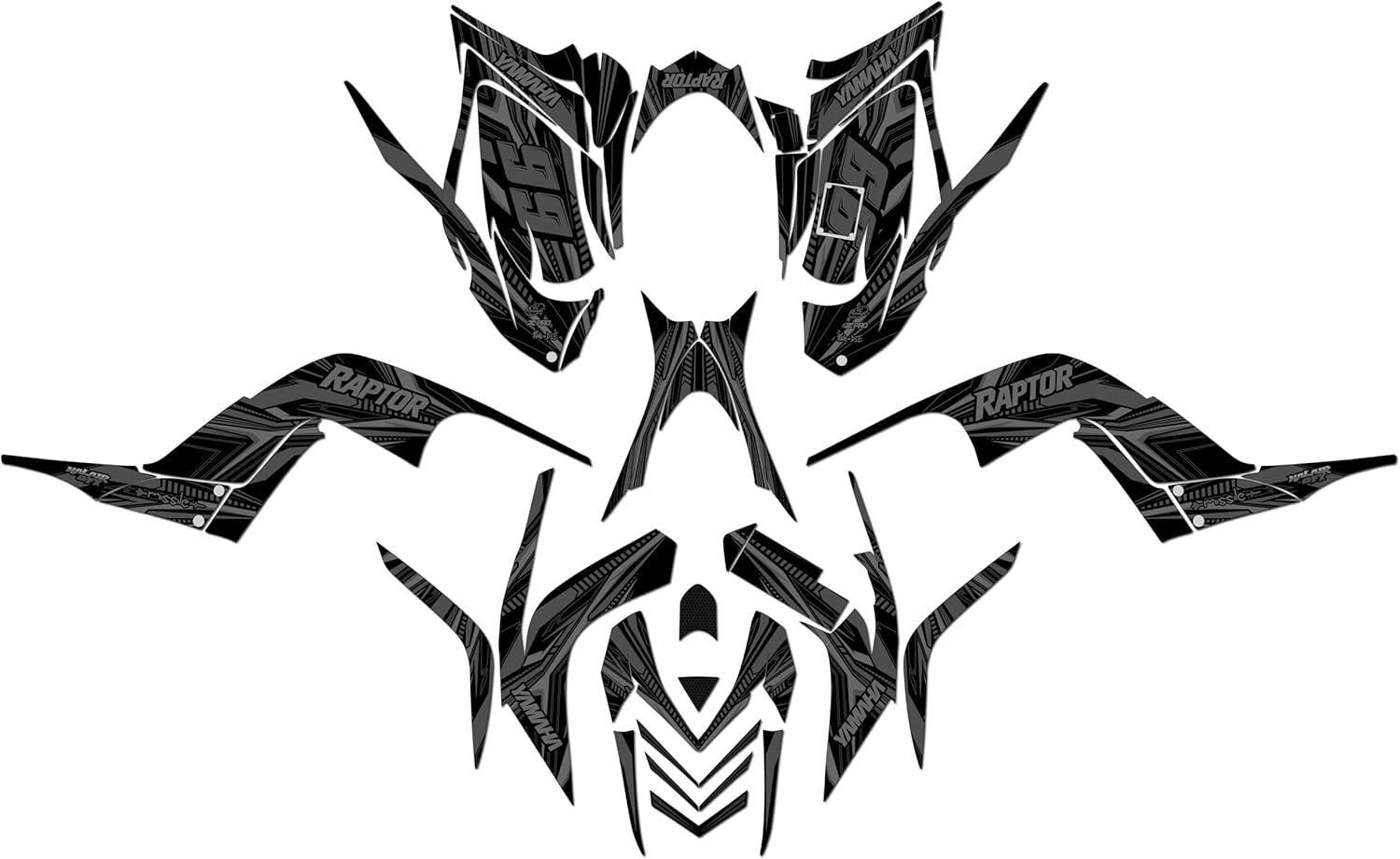 Graphics Kit for Yamaha Rap-tor 700 (2006-2012) Prime Series Smoke 16 Mil-ATV UTV Dirt bike stickers,Quad dirtbike racing decal automotive motocross accessories no plastics