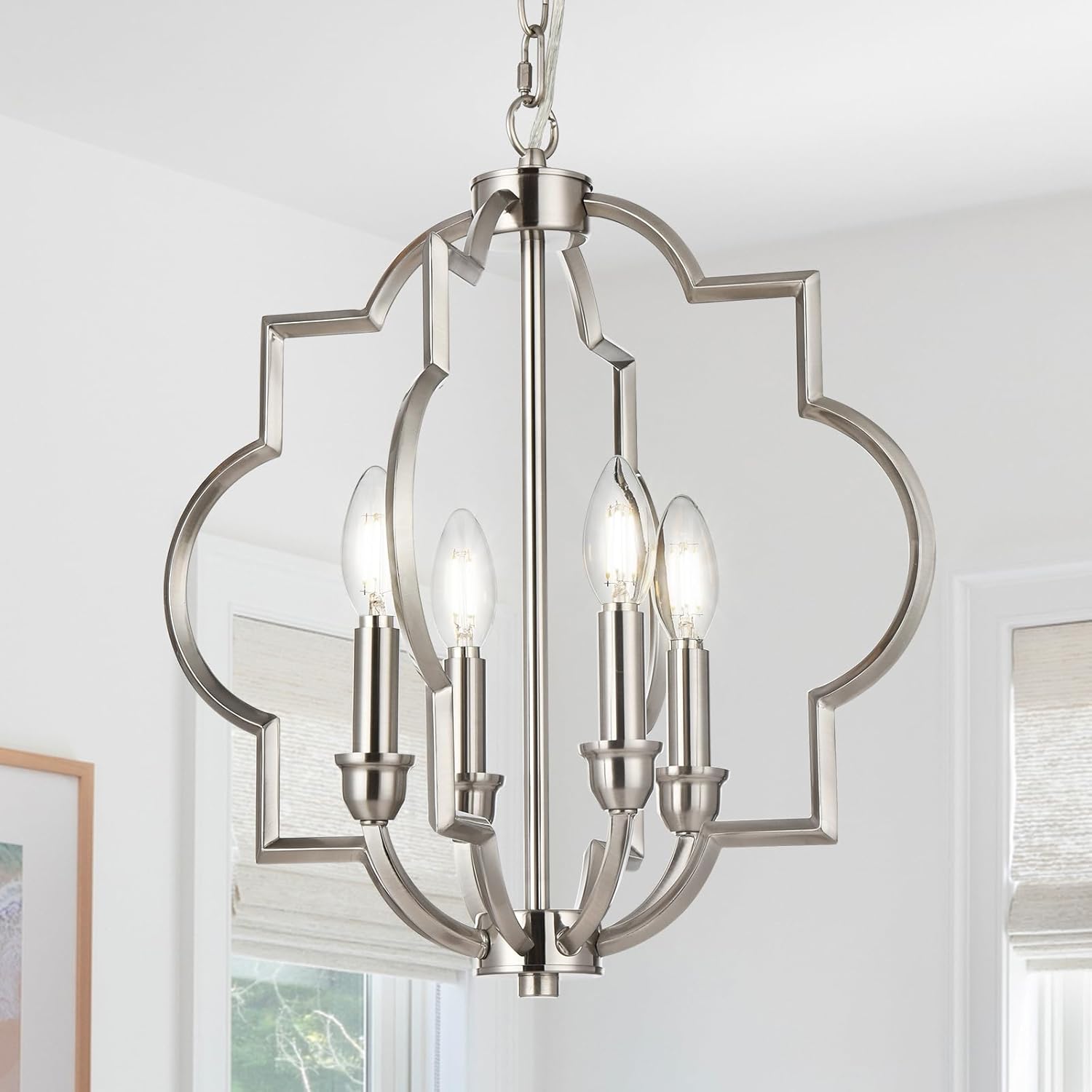 5-Light Gold Farmhouse Pendant Hanging Light Fixtures, 22" Rustic Globe Chandelier for Kitchen Island, Dining Room, Living Room, Hallway, Entryway
