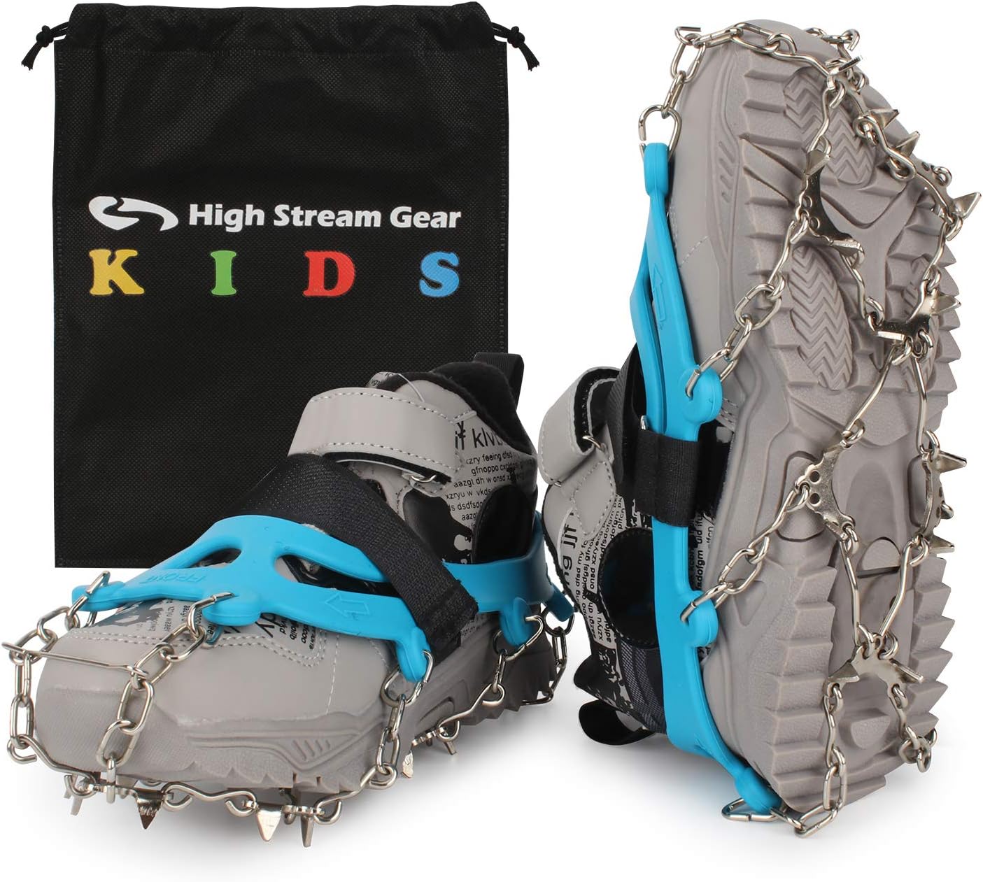 Children's Ice Skate Claws - Snow Cramps for Hiking Shoes and Shoes with 14 Stainless Steel Spikes