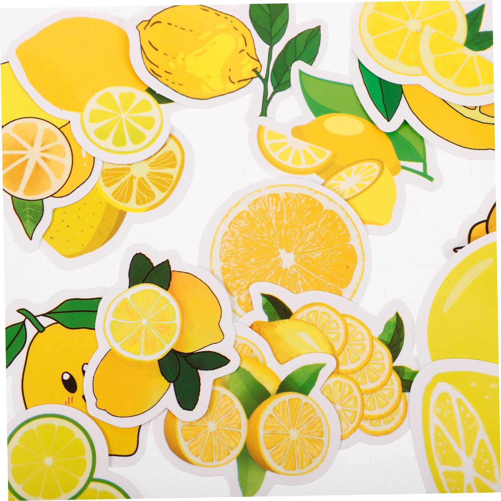 jojofuny Pegatinas Adhesivas de Dibujos Animados Variedad de Patrones Decorativos 50 Diseño Adorable Material Autoadhesivo Amarillo para Crear Obras para Portátil y Cuaderno