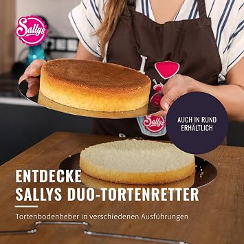 Sallys Cake Base Server Duo Cake Saver: Round and Square for Perfect Cake Creations (Rectangular)