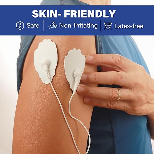 Miniatura 4 de LotFancy TENS - Almohadillas de repuesto para unidad, 22 electrodos a presión autoadhesivos reutilizables para masajeador TENS/EMS con cables de